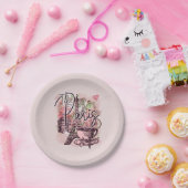  PARIS FRANCE NOSTALGIC ICONS THEME PARTIJ PAPIEREN BORDJE (Feest)