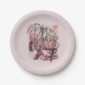  PARIS FRANCE NOSTALGIC ICONS THEME PARTIJ PAPIEREN BORDJE (Voorkant)