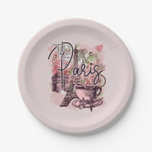  PARIS FRANCE NOSTALGIC ICONS THEME PARTIJ PAPIEREN BORDJE