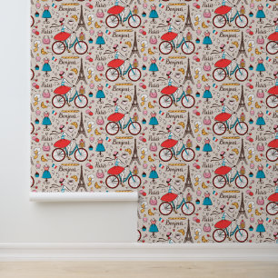 Paris France Pattern Behang