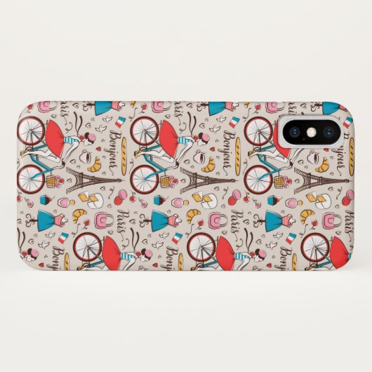 Paris France Pattern Case-Mate iPhone Case (Achterkant (horizontaal))