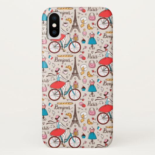Paris France Pattern Case-Mate iPhone Case (Achterkant)