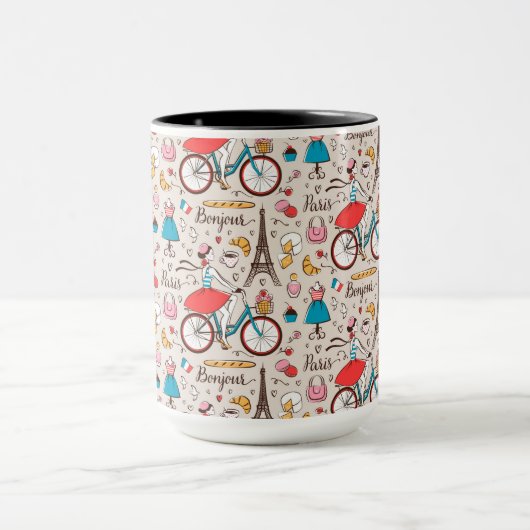 Paris France Pattern Mok (Midden)