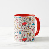 Paris France Pattern Mok (Voorkant rechts)