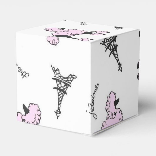 Paris France Poodle Favor Gift Box Bedankdoosjes (Achterkant)