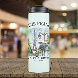 Paris France Retro City View Art Thermosbeker