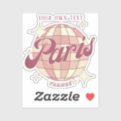 Paris France Retro kleurrijk souvenir Sticker (Vel)