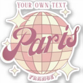 Paris France Retro kleurrijk souvenir Sticker (Voorkant)