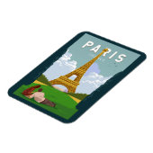 Paris France Retro Travel Art Magneet (Linkerzijde)