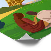 Paris France Retro Travel Art Poster (Hoek)