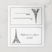 Paris France Skyline #2 BW Framed Escort Cards Plaatskaartje (Buitenkant ongevouwen)