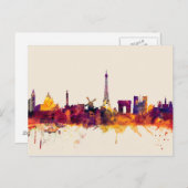 Paris France Skyline Briefkaart (Voorkant / Achterkant)
