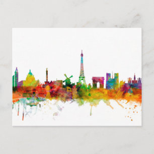 Paris France Skyline Briefkaart
