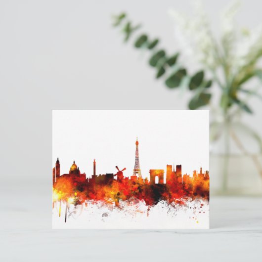 Paris France Skyline Briefkaart (Staand voorkant)