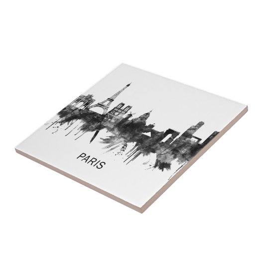 Paris France Skyline BW Tegeltje (Zijkant)