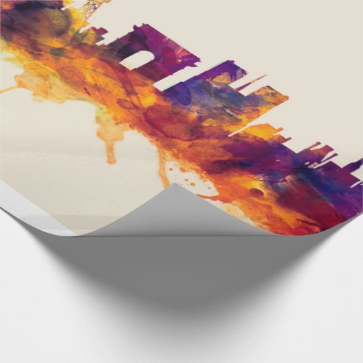 Paris France Skyline Cadeaupapier (Hoek)