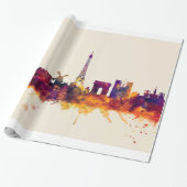 Paris France Skyline Cadeaupapier (Uitgerold)
