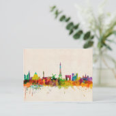 Paris France Skyline Cityscape Briefkaart (Staand voorkant)