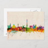 Paris France Skyline Cityscape Briefkaart (Voorkant / Achterkant)