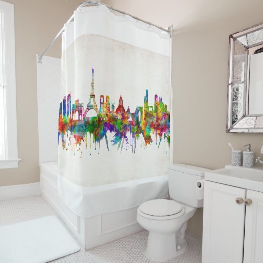 Paris France Skyline Douchegordijn (In situ)