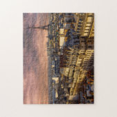 Paris France Skyline Eiffel Tower Pink Sky 11"x14" Legpuzzel (Verticaal)