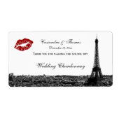 Paris France Skyline Kiss #1 BW H Wijnlabel TY Etiket (Voorkant)