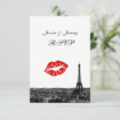 Paris France Skyline Kiss #1 BW RSVP #1 (Staand voorkant)