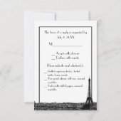 Paris France Skyline Kiss #1 BW RSVP #1 (Achterkant)
