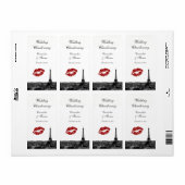 Paris France Skyline Kiss #1 BW Wijnlabel Etiket (Full Sheet)