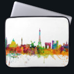 Paris France Skyline Laptop Sleeve<br><div class="desc">Kunstprinten van de waterverf van de skyline van Parijs,  Frankrijk</div>