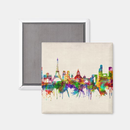 Paris France Skyline Magneet (Voorkant / Achterkant)