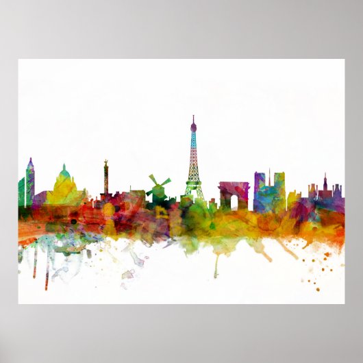 Paris France Skyline Poster (Voorkant)