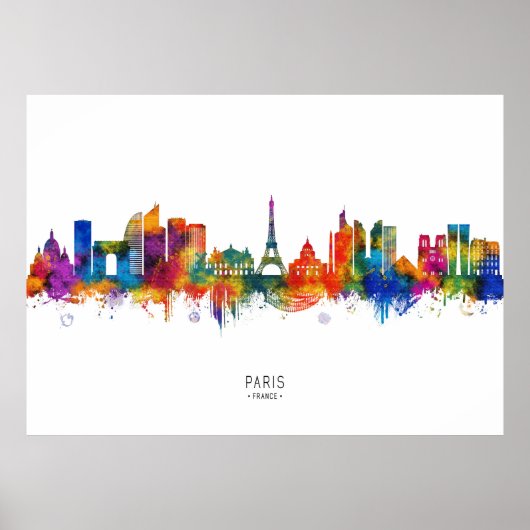 Paris France Skyline Poster (Voorkant)