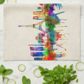 Paris France Skyline Theedoek (Gevouwen)