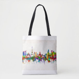 Paris France Skyline Tote Bag
