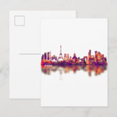 Paris France Skyline Uitnodiging Briefkaart (Voorkant / Achterkant)