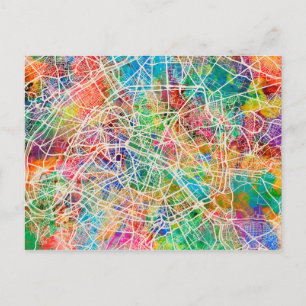 Paris France Street Map Briefkaart