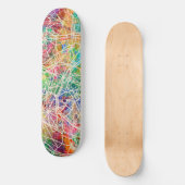 Paris France Street Map Persoonlijk Skateboard (Voorkant)