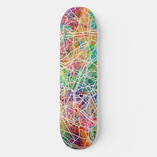 Paris France Street Map Persoonlijk Skateboard (Voorkant)