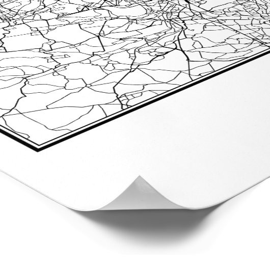 Paris France Street Map Poster (Hoek)