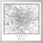 Paris France Street Map Poster (Voorkant)