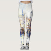 Paris France Street Scene All Over Print Leggings (Voorkant)