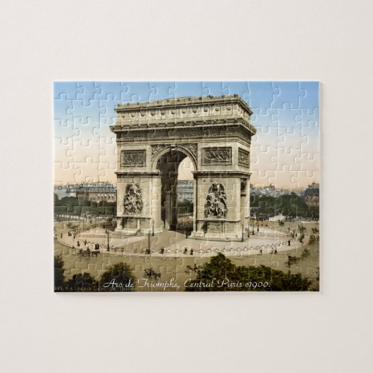 Paris France street scene, Arc de Triomphe 1900 Legpuzzel (Horizontaal)