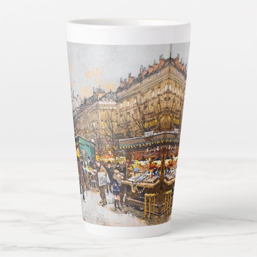 Paris France Street Scene Europe Latte Mok (Voorkant)