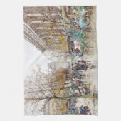 Paris France Street Scene Flowers Kitchen Towel Theedoek (Verticaal)
