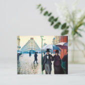 Paris France Street Scene Rainy Day Briefkaart (Staand voorkant)