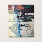 Paris France Street Scene Rainy Day Poster Puzzle Legpuzzel (Verticaal)