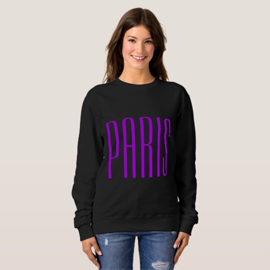 Paris France sweater neon lilac (Voorkant volledig)