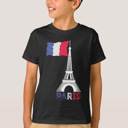 Paris France Theme Love Eiffel Tower T-shirt (Voorkant)