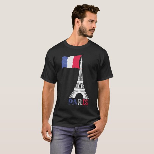 Paris France Theme Love Eiffel Tower T-shirt (Voorkant volledig)